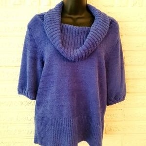 Worthington Blue Cowl Neck Soft Sweater Top